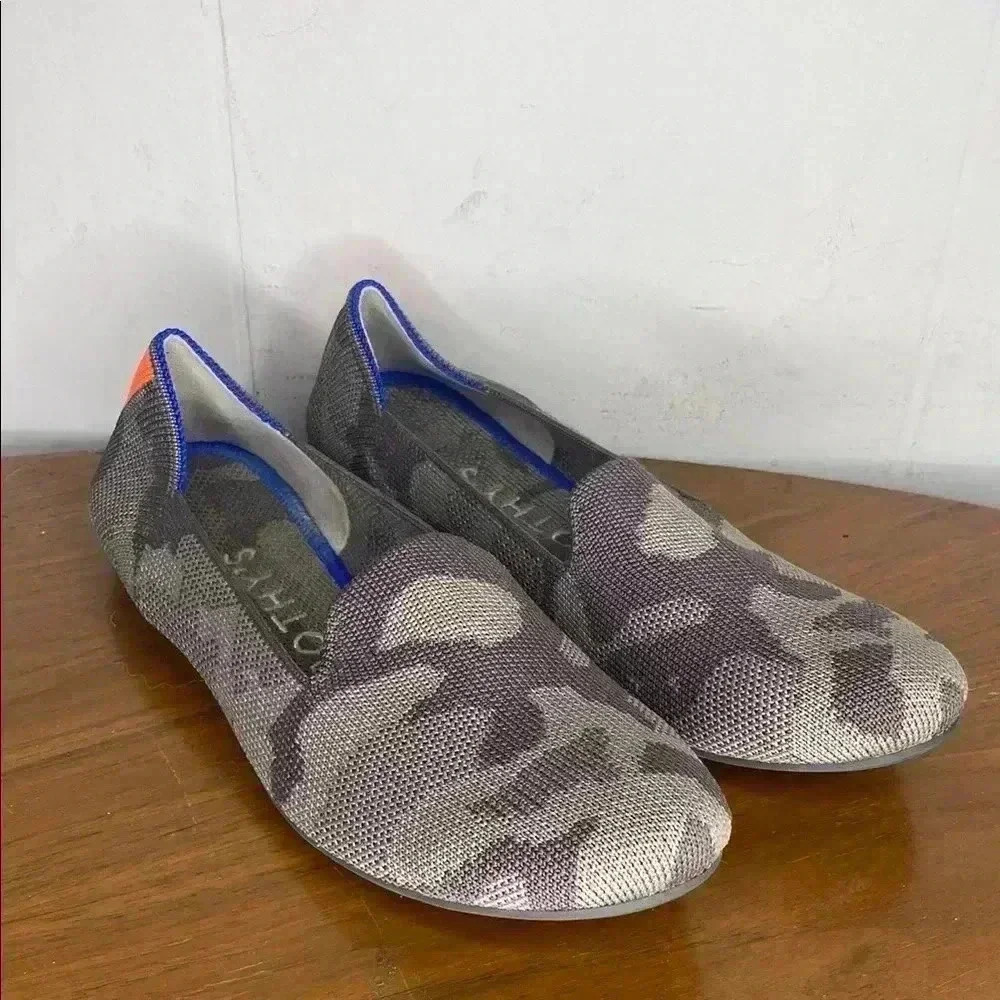 Rothy’s Mink Dark Gray Camo Loafers Flats Women's Size 6